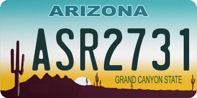 AZ license plate ASR2731