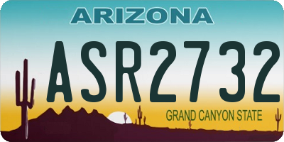 AZ license plate ASR2732
