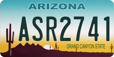 AZ license plate ASR2741