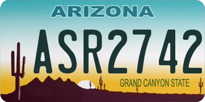 AZ license plate ASR2742