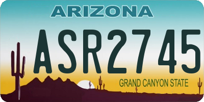 AZ license plate ASR2745