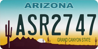 AZ license plate ASR2747