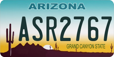 AZ license plate ASR2767