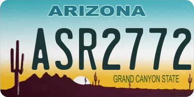 AZ license plate ASR2772
