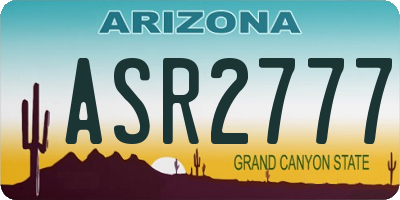 AZ license plate ASR2777