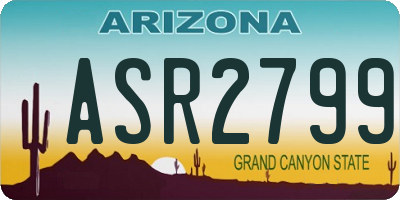 AZ license plate ASR2799