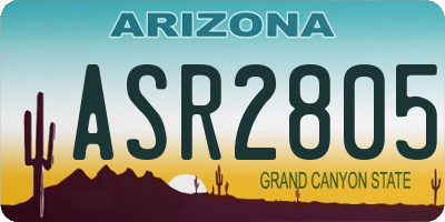AZ license plate ASR2805