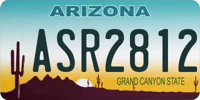 AZ license plate ASR2812