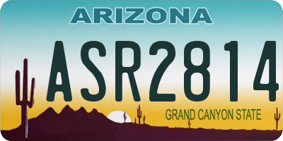 AZ license plate ASR2814