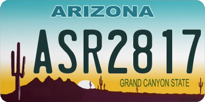 AZ license plate ASR2817
