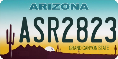 AZ license plate ASR2823