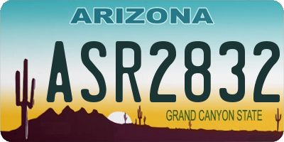 AZ license plate ASR2832