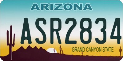 AZ license plate ASR2834