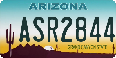AZ license plate ASR2844