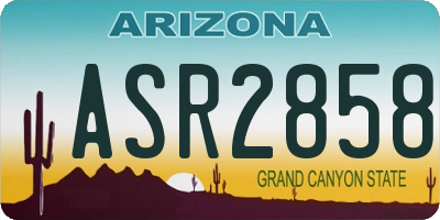 AZ license plate ASR2858