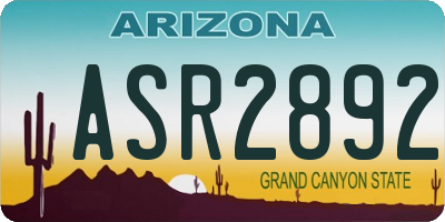 AZ license plate ASR2892