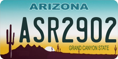 AZ license plate ASR2902