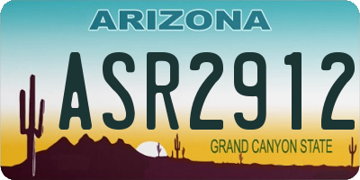 AZ license plate ASR2912