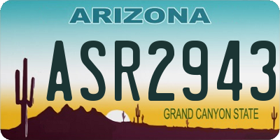 AZ license plate ASR2943