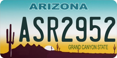 AZ license plate ASR2952
