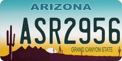AZ license plate ASR2956