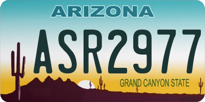 AZ license plate ASR2977