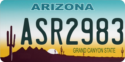 AZ license plate ASR2983