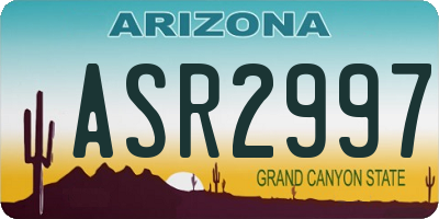 AZ license plate ASR2997