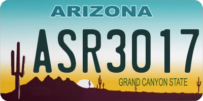AZ license plate ASR3017