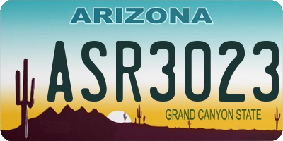 AZ license plate ASR3023