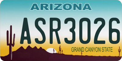 AZ license plate ASR3026