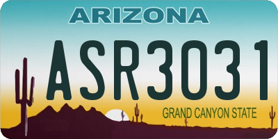 AZ license plate ASR3031