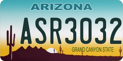 AZ license plate ASR3032