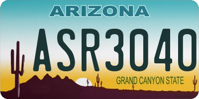 AZ license plate ASR3040