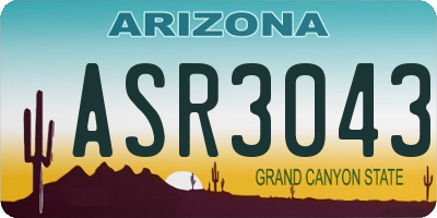 AZ license plate ASR3043