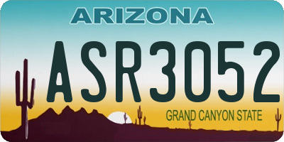 AZ license plate ASR3052