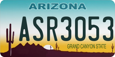 AZ license plate ASR3053