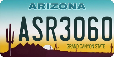 AZ license plate ASR3060