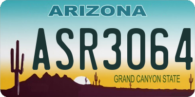 AZ license plate ASR3064