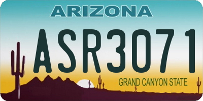 AZ license plate ASR3071