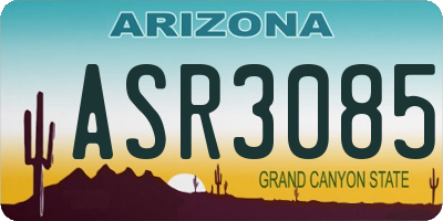 AZ license plate ASR3085