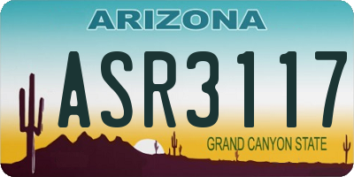 AZ license plate ASR3117