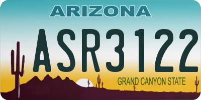 AZ license plate ASR3122