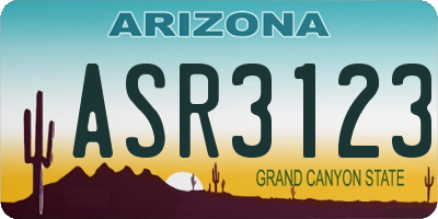 AZ license plate ASR3123