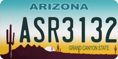 AZ license plate ASR3132
