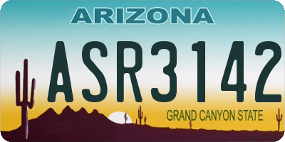 AZ license plate ASR3142
