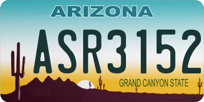 AZ license plate ASR3152