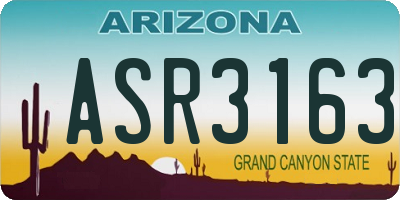 AZ license plate ASR3163