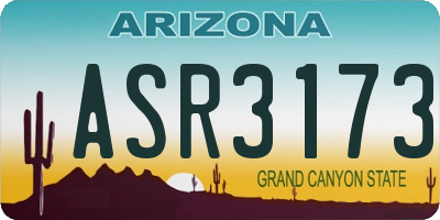 AZ license plate ASR3173