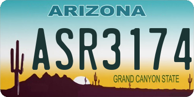 AZ license plate ASR3174